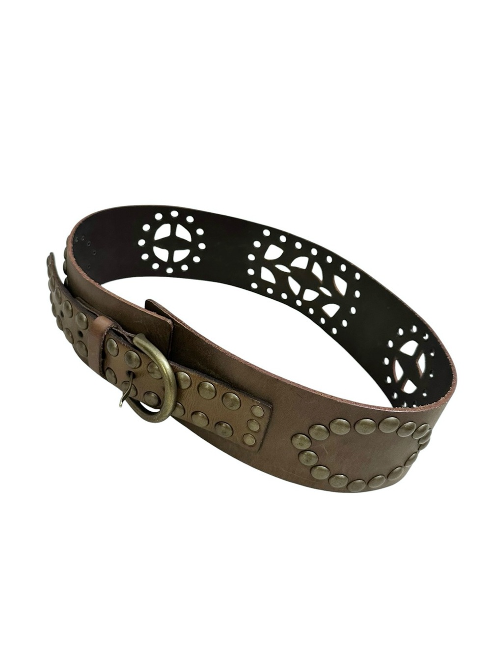 Vintage Linea Pelle Studded Leather Statement Belt - Picture 10 of 12